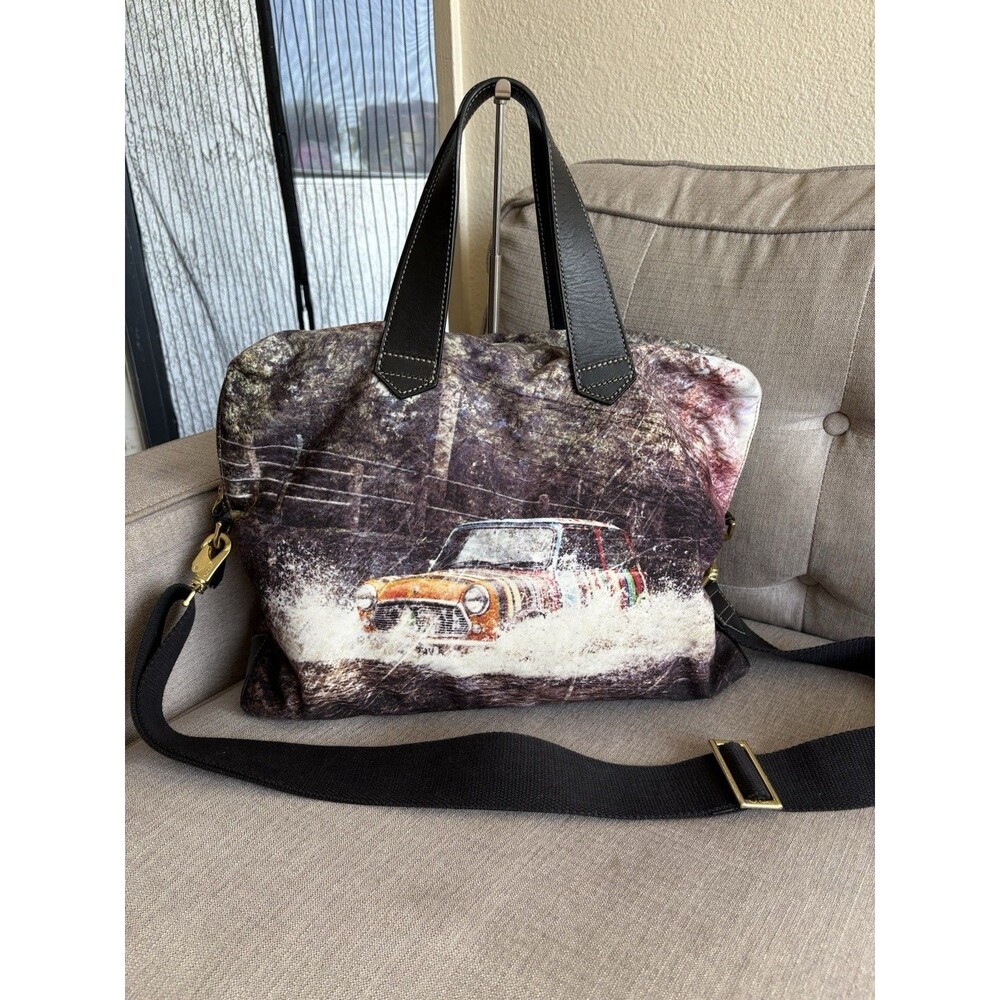 Paul Smith X Mini Cooper Travel Bag Crossbody Boston Bag Canvas & Leather